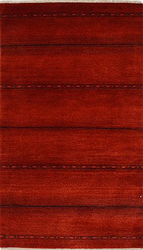 Indian Gabbeh Brown Rectangle 3x5 ft Wool Carpet 27687
