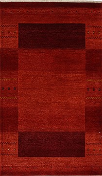 Indian Gabbeh Red Rectangle 3x5 ft Wool Carpet 27690