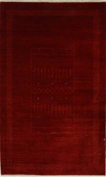 Gabbeh Red Hand Knotted 3'0" X 4'11"  Area Rug 250-27691