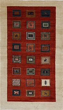 Indian Gabbeh Multicolor Rectangle 3x5 ft Wool Carpet 27693