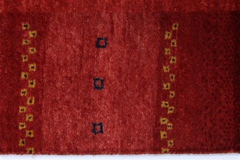 Gabbeh Red Hand Knotted 30 X 51 Area Rug 250-27694 Image 3