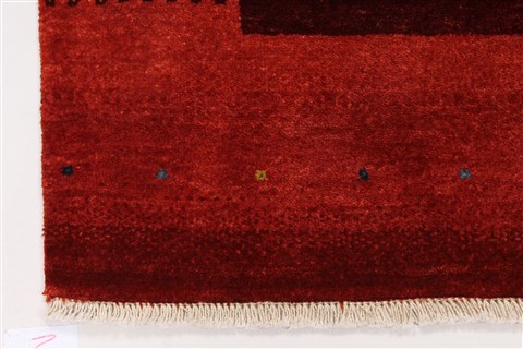 Gabbeh Red Hand Knotted 30 X 51 Area Rug 250-27694 Image 5