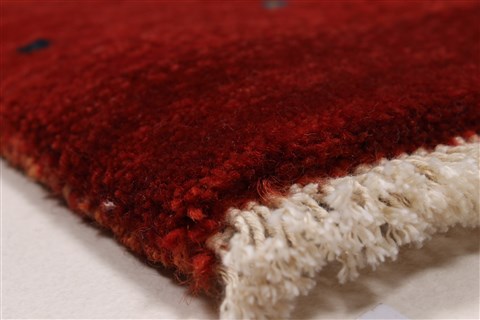 Gabbeh Red Hand Knotted 30 X 51 Area Rug 250-27694 Image 6