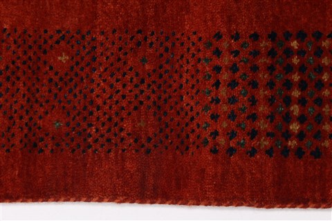 Gabbeh Red Hand Knotted 30 X 50 Area Rug 250-27697 Image 2