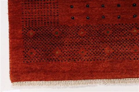 Gabbeh Red Hand Knotted 30 X 50 Area Rug 250-27697 Image 3