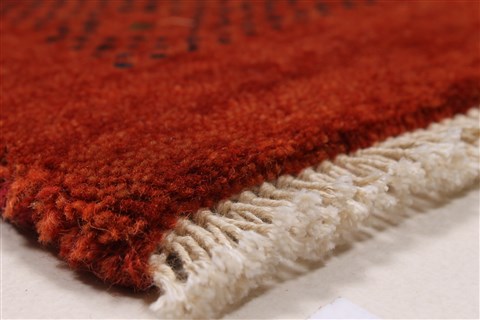 Gabbeh Red Hand Knotted 30 X 50 Area Rug 250-27697 Image 4