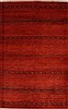 Gabbeh Red Hand Knotted 32 X 411  Area Rug 250-27703 Thumb 0
