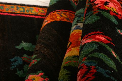 Karabakh Black Hand Knotted 46 X 77 Area Rug 100-27709 Image 2