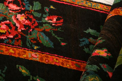 Karabakh Black Hand Knotted 46 X 77 Area Rug 100-27709 Image 3