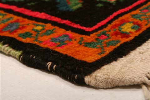 Karabakh Black Hand Knotted 46 X 77 Area Rug 100-27709 Image 8
