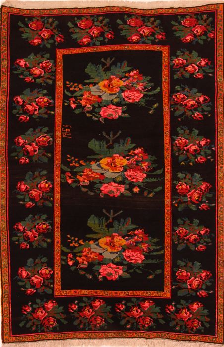 Karabakh Black Hand Knotted 46 X 77 Area Rug 100-27709 Image 0