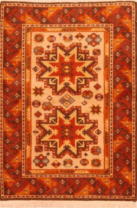Shirvan Orange Hand Knotted 27 X 39 Area Rug 253-27712 Image 0