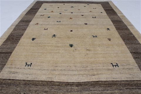 Gabbeh Beige Hand Knotted 33 X 46 Area Rug 250-27713 Image 2