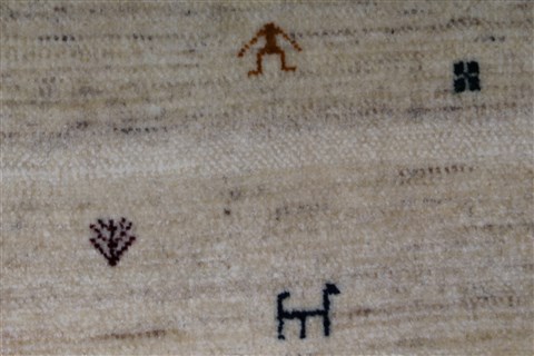 Gabbeh Beige Hand Knotted 33 X 46 Area Rug 250-27713 Image 3