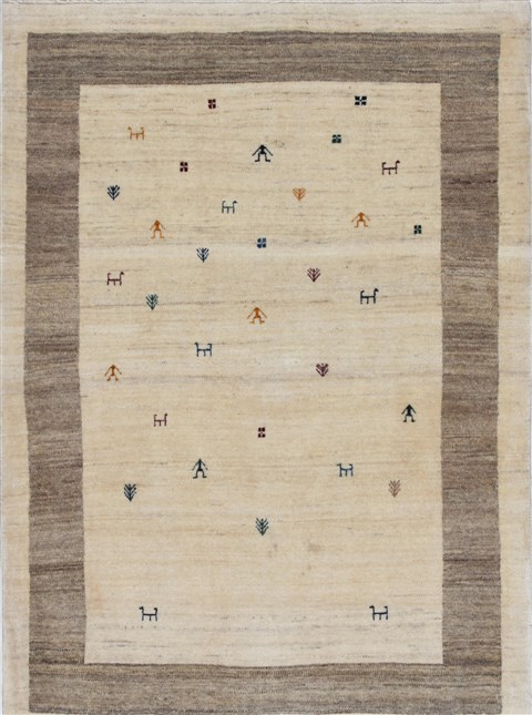 Gabbeh Beige Hand Knotted 33 X 46 Area Rug 250-27713 Image 0
