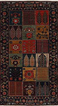 Indian Bakhtiar Multicolor Rectangle 3x5 ft Wool Carpet 27714