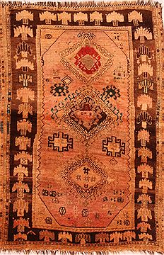 Persian Gabbeh Orange Rectangle 3x5 ft Wool Carpet 27721
