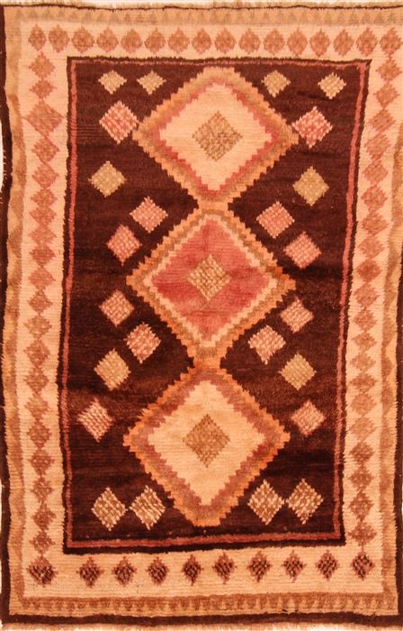 Gabbeh Brown Hand Knotted 37 X 59 Area Rug 100-27722 Image 0