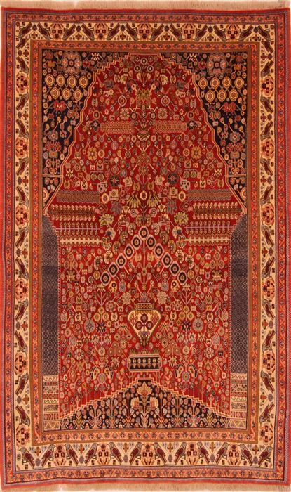 Qashqai Red Hand Knotted 49 X 79 Area Rug 253-27724 Image 0