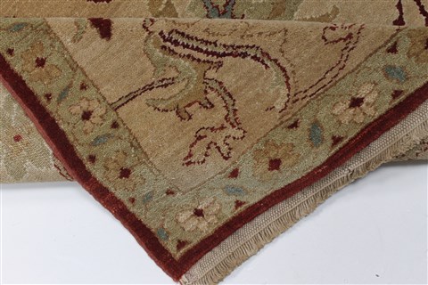 Chobi Beige Runner Hand Knotted 210 X 102 Area Rug 250-27725 Image 3