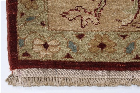 Chobi Beige Runner Hand Knotted 210 X 102 Area Rug 250-27725 Image 6