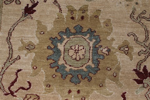 Chobi Beige Runner Hand Knotted 210 X 102 Area Rug 250-27725 Image 9