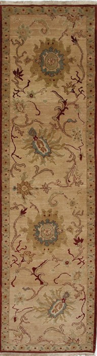 Chobi Beige Runner Hand Knotted 210 X 102 Area Rug 250-27725 Image 0