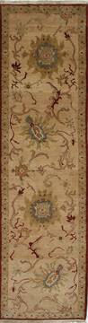 Chobi Beige Runner Hand Knotted 2'10" X 10'2"  Area Rug 250-27725