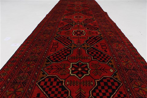 Kunduz Blue Runner Hand Knotted 27 X 96 Area Rug 250-27727 Image 3