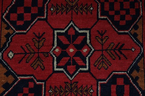 Kunduz Blue Runner Hand Knotted 27 X 96 Area Rug 250-27727 Image 7