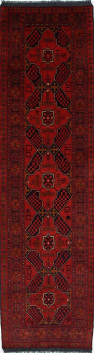 Kunduz Blue Runner Hand Knotted 27 X 96 Area Rug 250-27727 Image 0