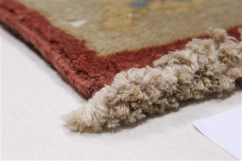 Chobi Beige Runner Hand Knotted 30 X 102 Area Rug 250-27730 Image 8