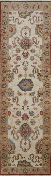 Chobi Beige Runner Hand Knotted 30 X 102 Area Rug 250-27730 Image 0