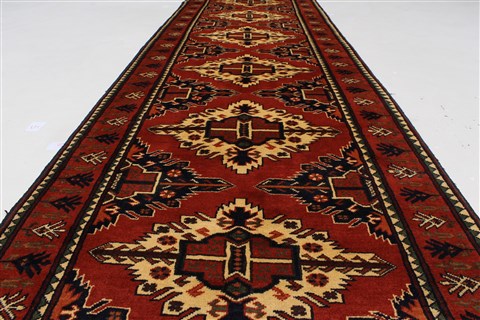 Kazak Red Runner Hand Knotted 210 X 98 Area Rug 250-27732 Image 2