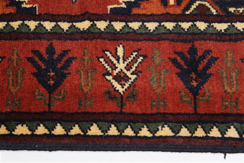 Kazak Red Runner Hand Knotted 210 X 98 Area Rug 250-27732 Image 3