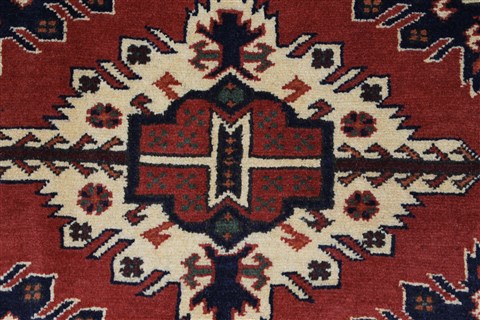 Kazak Red Runner Hand Knotted 210 X 98 Area Rug 250-27732 Image 4