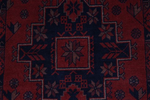 Kunduz Blue Runner Hand Knotted 27 X 95 Area Rug 250-27736 Image 5
