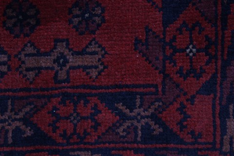 Kunduz Blue Runner Hand Knotted 27 X 95 Area Rug 250-27736 Image 8