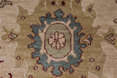 Chobi Beige Runner Hand Knotted 210 X 102 Area Rug 250-27737 Image 3