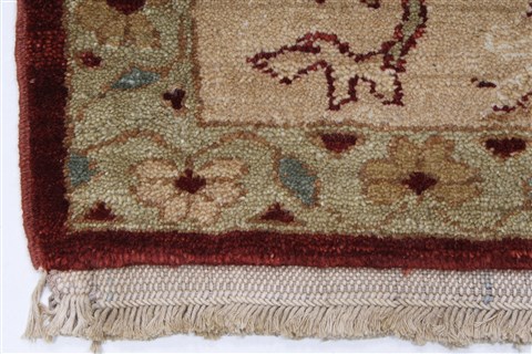 Chobi Beige Runner Hand Knotted 210 X 102 Area Rug 250-27737 Image 4