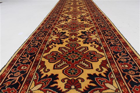 Kazak Yellow Runner Hand Knotted 29 X 1010 Area Rug 250-27738 Image 4