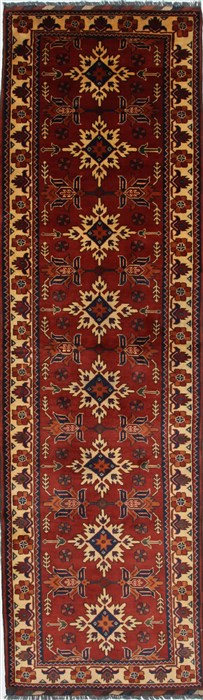 Turkman Beige Runner Hand Knotted 210 X 99 Area Rug 250-27740 Image 0
