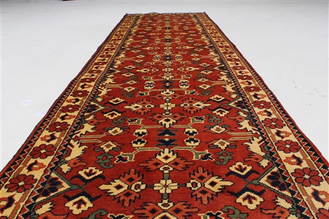 Turkman Beige Runner Hand Knotted 210 X 99 Area Rug 250-27742 Image 1