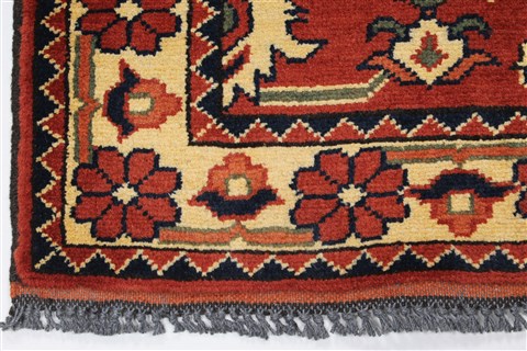 Turkman Beige Runner Hand Knotted 210 X 99 Area Rug 250-27742 Image 3