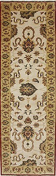 Egyptian Chobi White Runner 10 to 12 ft Wool Carpet 27743