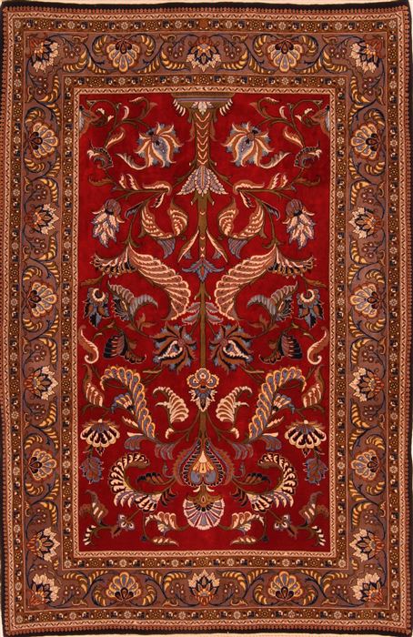Qum Red Hand Knotted 48 X 70 Area Rug 100-27744 Image 0