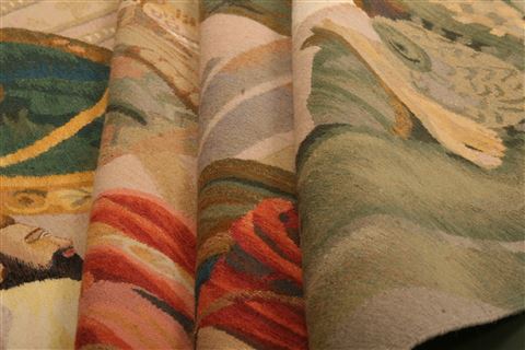 Aubusson Multicolor Hand Knotted 50 X 66 Area Rug 100-27748 Image 2
