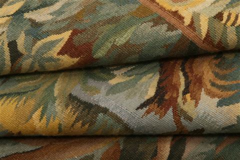 Aubusson Green Hand Knotted 51 X 65 Area Rug 253-27752 Image 3