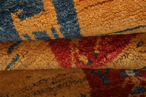 Gabbeh Yellow Hand Knotted 24 X 46 Area Rug 253-27755 Image 9