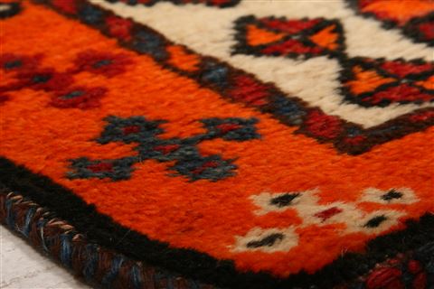 Gabbeh Red Hand Knotted 37 X 83 Area Rug 100-27758 Image 4